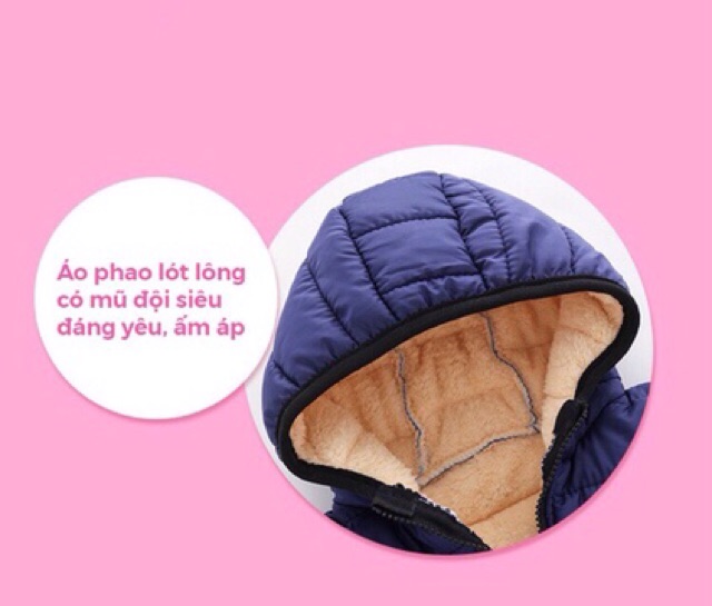 Áo phao có mũ lót lông cao cấp dày dặn cho bé yêu (8-18kg) | BigBuy360 - bigbuy360.vn
