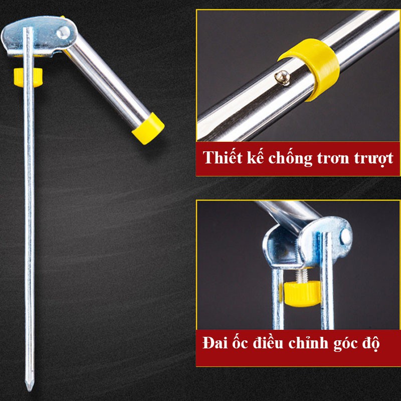 Chống cần câu đài, gác cần câu đài câu đơn Siêu Bền Full Inox, giá đỡ cần câu đài, giá để cần câu cá ( 2m1)