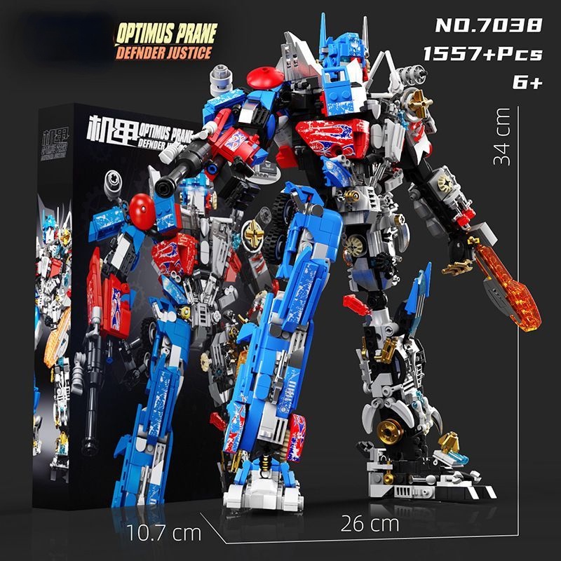 Đồ chơi Lắp ráp Mô hình LW 7037 7038 Moc Super Bumblebeeed Mecha Defender Justice Heroed Robot