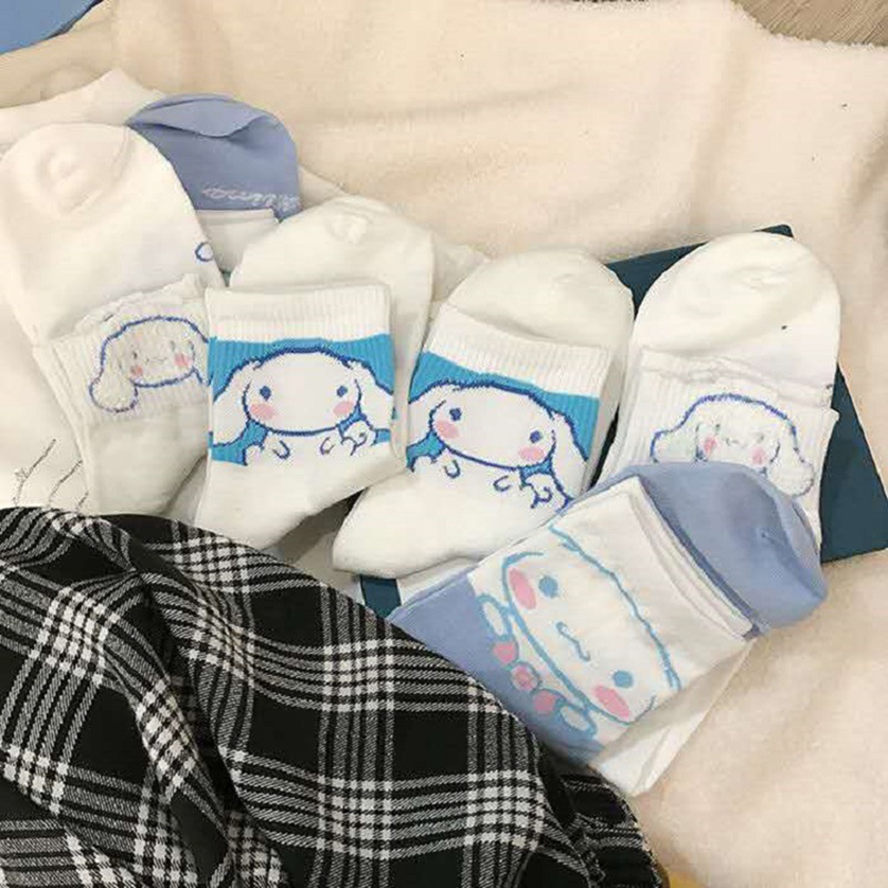 Vớ Cotton Nữ In Hình Chú Chó Hoạt Hình Dễ Thương