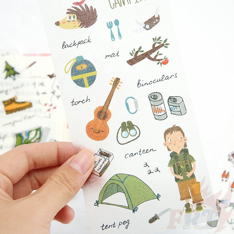 ❉ Outdoor Camping Stickers ❉ 6Sheet/Set DIY Diary Scrapbooking Decals Stickers