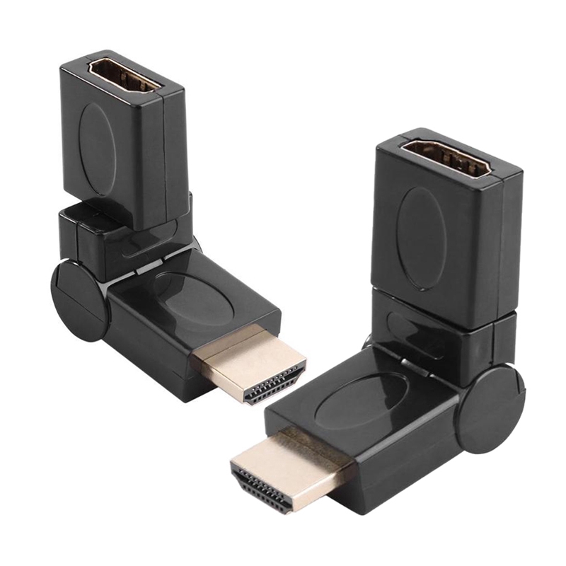 Mini HDMI 1.4 Angle Type HDMI Male to Female 90 180 360 Degree Rotary Adapter Supports 720i 720P 1080i 『Vrru 』