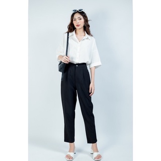 [FOUR6] Áo sơ mi ngắn tay basic cổ đức