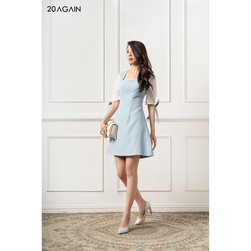 Đầm xoè phối tay bồng 20Again DEA0865 | BigBuy360 - bigbuy360.vn