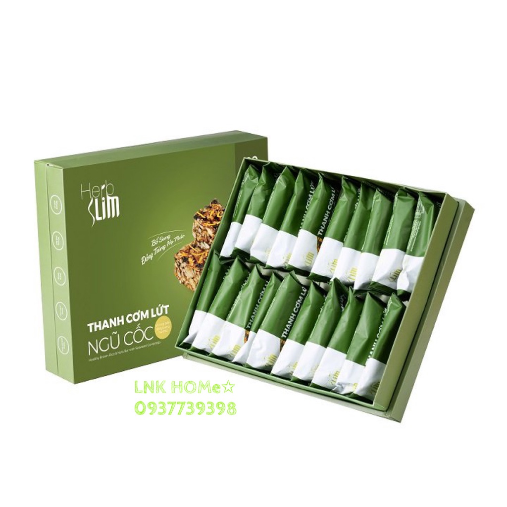 Thanh cơm lứt ngũ cốc chà bông, rong biển Đông Trùng Hạ Thảo Herb Slim - HÀNG CHÍNH HÃNG