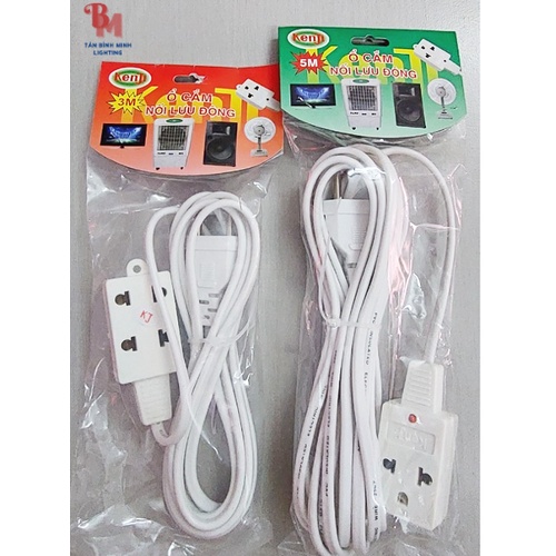 Ổ Cắm Nối Lưu Động 3 Ổ Cắm Dây 3M - 5M KenJi Chống Va Đập 1000W Nhỏ Gọn Tiện Lợi