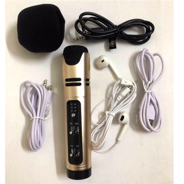 Mic hát livestream C16 (đầy đủ phụ kiện tặng tai nghe)