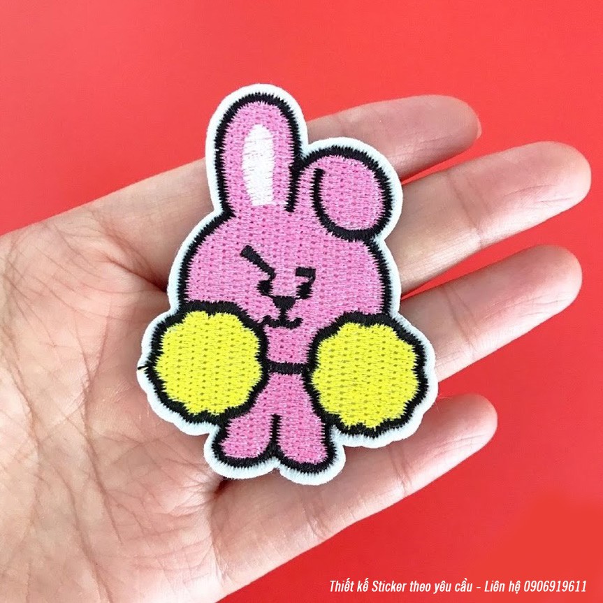 Sticker ủi thêu hình logo BTS Bangtan Chibi - Patch ủi quần áo balo S15