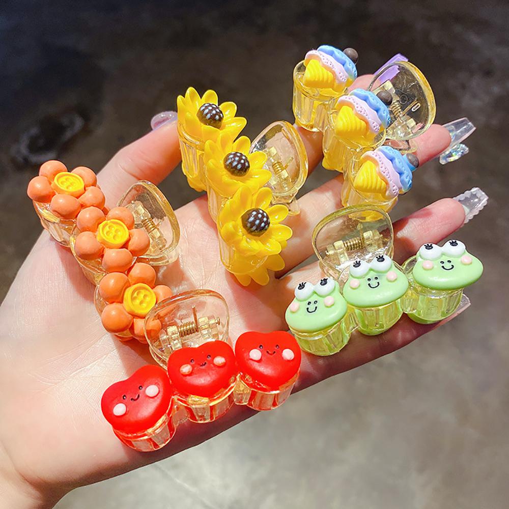 Kẹp Tóc Đuôi Ngựa Hình Hoa / Trái Cây Lấp Lánh Dễ Thương Cho Bé Gái