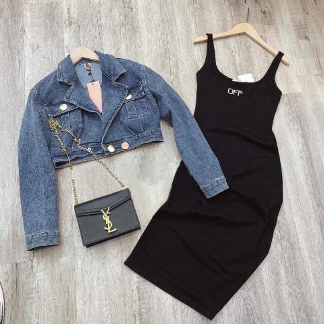 Set đầm body khoác jean I Mr Kudo - MS003