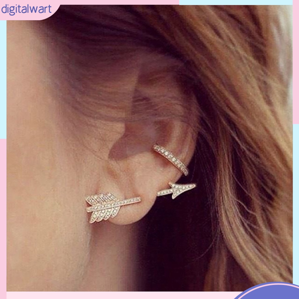 Khuyên tai đơn hình mũi tên đính đá lấp lánh sang trọng độc đáo dành cho nữ