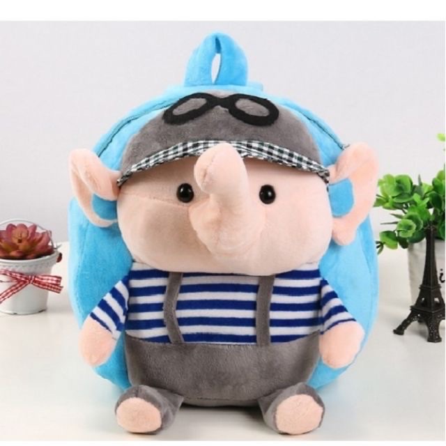 Balo thú bông hình con voi đáng yêu cho bé trai bé gái mẫu giáo mầm non nhà trẻ