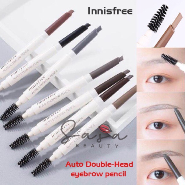 [Ready Stock] 100% ORIGINAL Innisfree Auto Pensil Alis Double Head Eyebrow Pencil