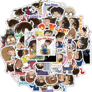 Bộ 50 cái nhãn dán trang trí in hình Detective Conan độc đáo