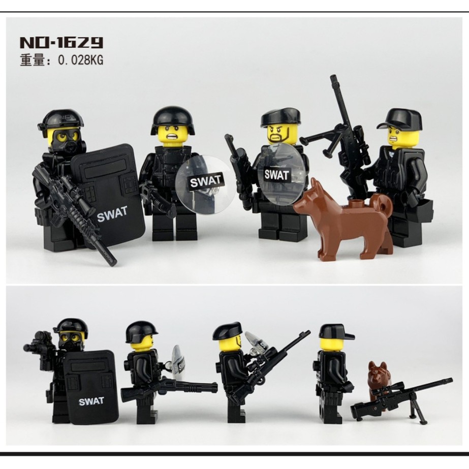 Bộ minifigures Đội đặc nhiệm SWAT Sun  Cloud 1629 - 4 minifigs