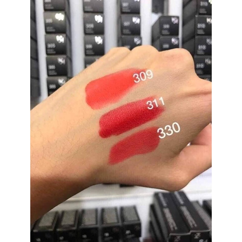 Son lì Kiko309 Tulip Red–Cam đỏ Bill mua Pháp