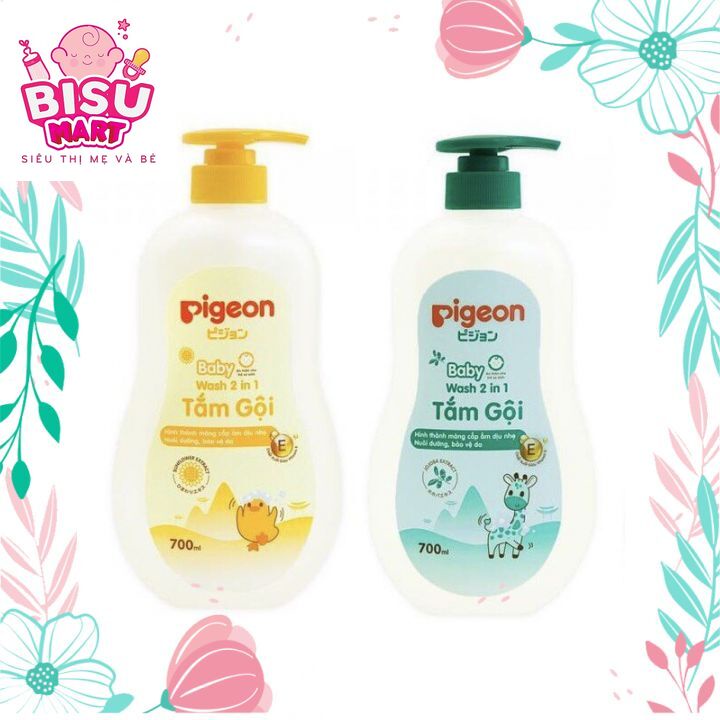 COMBO TẮM GỘI PIGEON (2 In 1) 700ML - 200ML