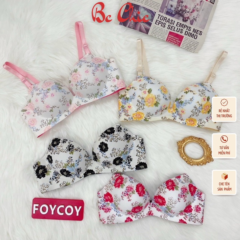 ÁO NGỰC SU 3D HOA HỒNG NÂNG NGỰC TẠO KHE BC_CHIC LINGERIE