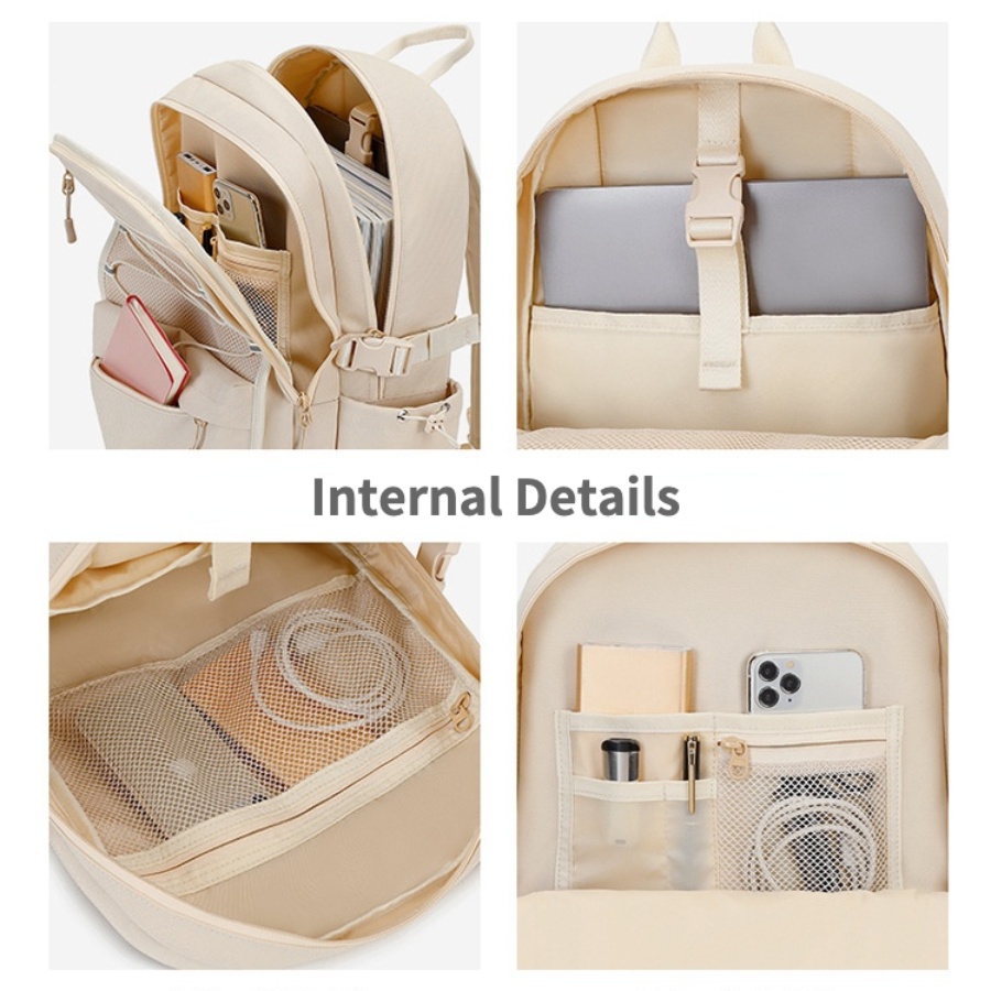 MINGKE Túi đựng máy tính xách tay 14 15,6 inch Ba lô đi học dành cho nữ Nguyên bản Chống nước Đơn giản Dung tích lớn Học sinh trường