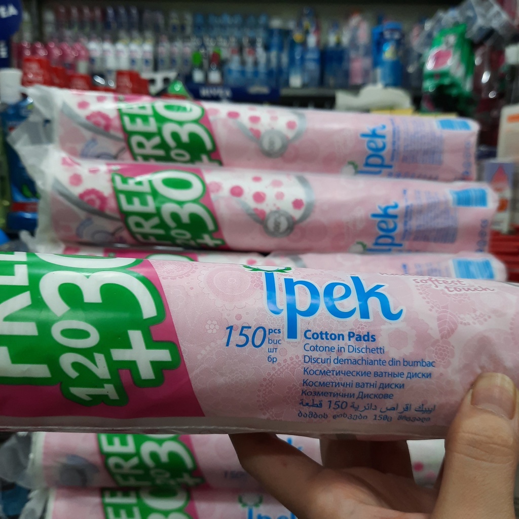 Bông tẩy trang Ipek Thổ Nhĩ Kỳ 120+30 miếng