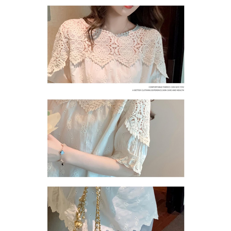 Áo Kiểu Vải Voan Thiết Kế Hở Phong Cách Retro Thời Trang Hè Xinh Xắn Cho Nữ