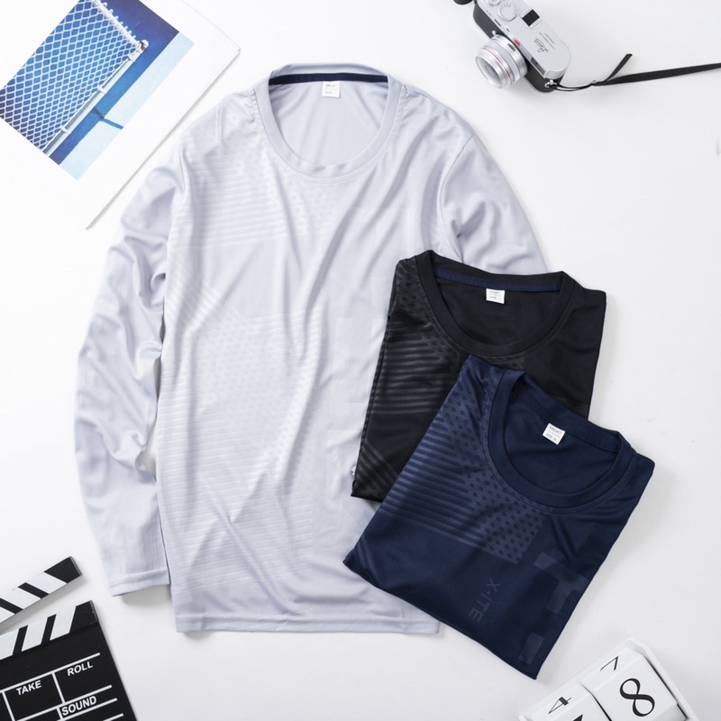 Áo thun nam tay dài  giữ nhiệt thể thao nam co giãn giữ ấm màu sắc trẻ trung và năng động