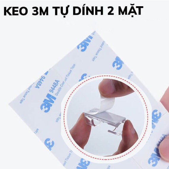 Kẹp dây điện dán tường treo giữ cố định cáp sạc thông minh, bộ nẹp đi dây điện lớn vỉ 16 cái có keo 3M