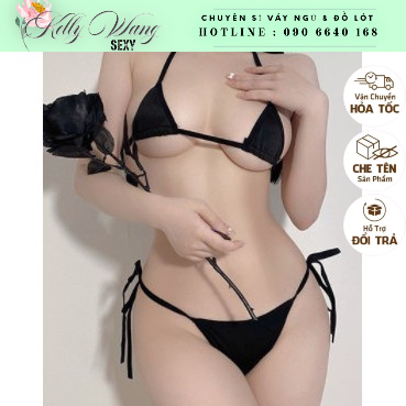 BK029 Bộ đồ lót lọt khe bikini hai mảnh bốc lửa vải lụa mềm - KELLY WANG