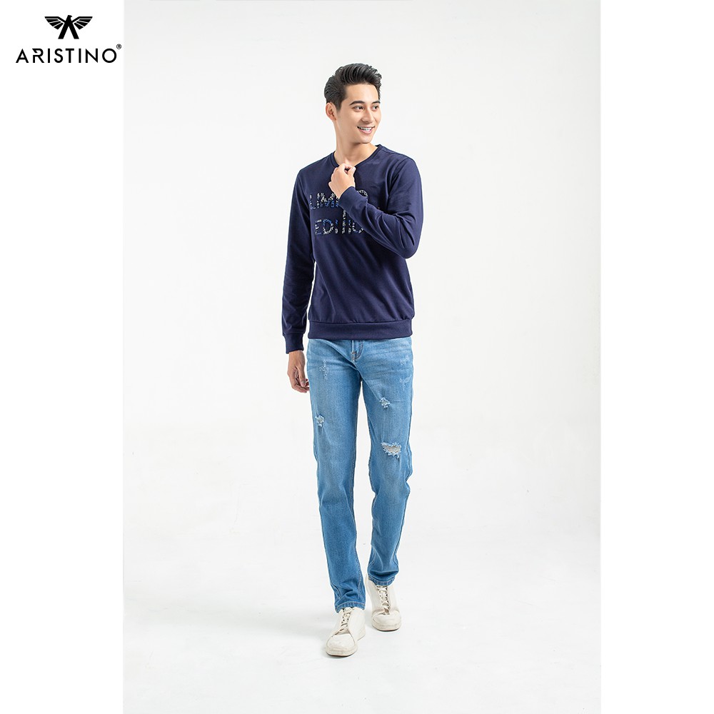 Quần jeans nam ARISTINO dáng Slim fit ôm vừa vặn, lưng cao, dễ phối đồ, cotton thoáng khí - AJN00409