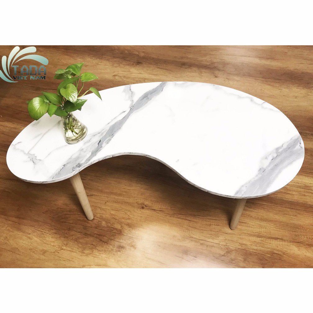 Bàn sofa TADA phòng khách kiểu dáng sang trọng màu bê tông với chân gỗ tự nhiên chắc chắn (zp07).