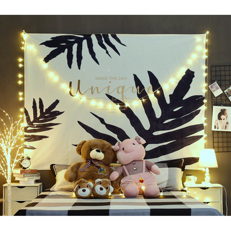 (ĐẸP-SẴN) Vải treo tường trang trí phòng ngủ, vải treo tường decor họa tiết dễ thương nhiều mẫu 130x150cm | BigBuy360 - bigbuy360.vn