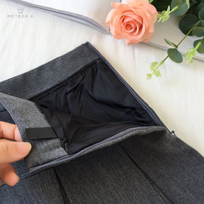Chân váy xếp ly bản to cạp cao chất vitex phong cách Hàn Quốc | BigBuy360 - bigbuy360.vn
