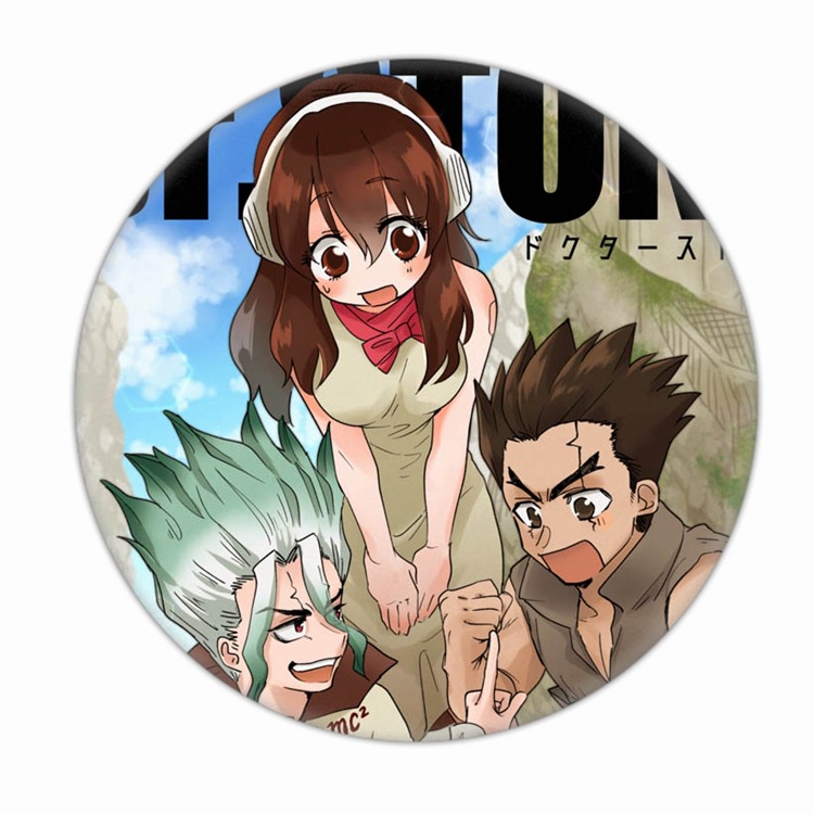 Huy hiệu IN HÌNH  Senku Ishigami Dr.Stone anime chibi dễ thương xinh xắn