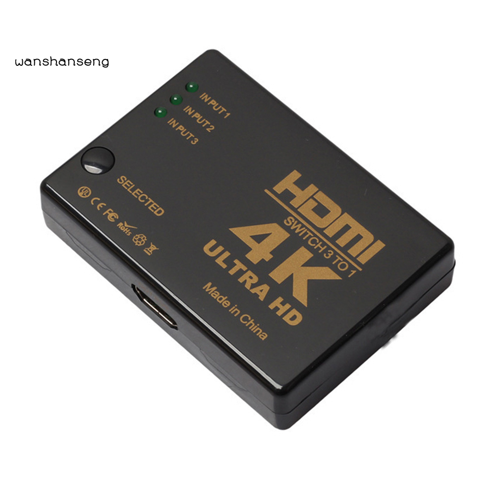 Hộp Chia Cổng Hdmi 3x1 4x2k 3 Trong 1 Kèm Điều Khiển Từ Xa