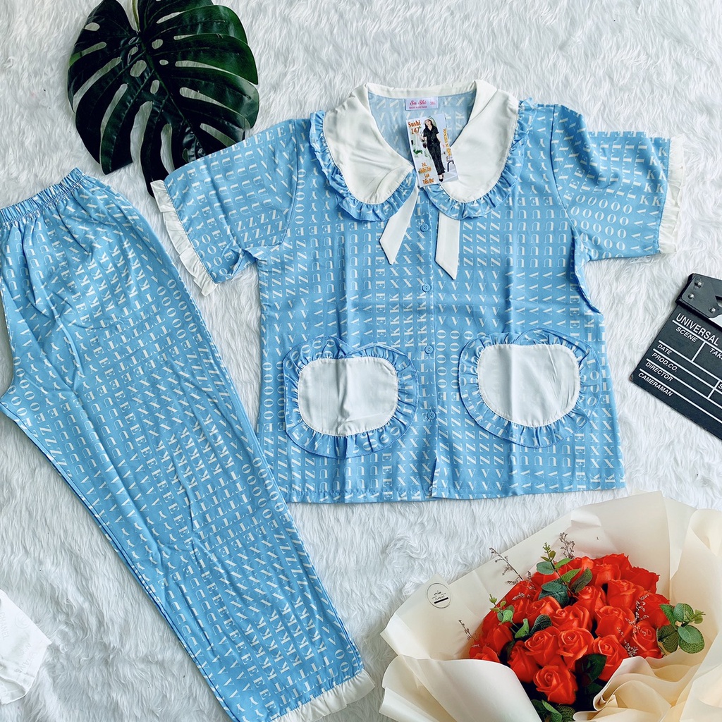 Đồ Ngủ Tiểu Thư Chất Lụa Hàn  Bộ Mặc Nhà Dễ Thương Mẫu Hot Nhất 2021 | BigBuy360 - bigbuy360.vn