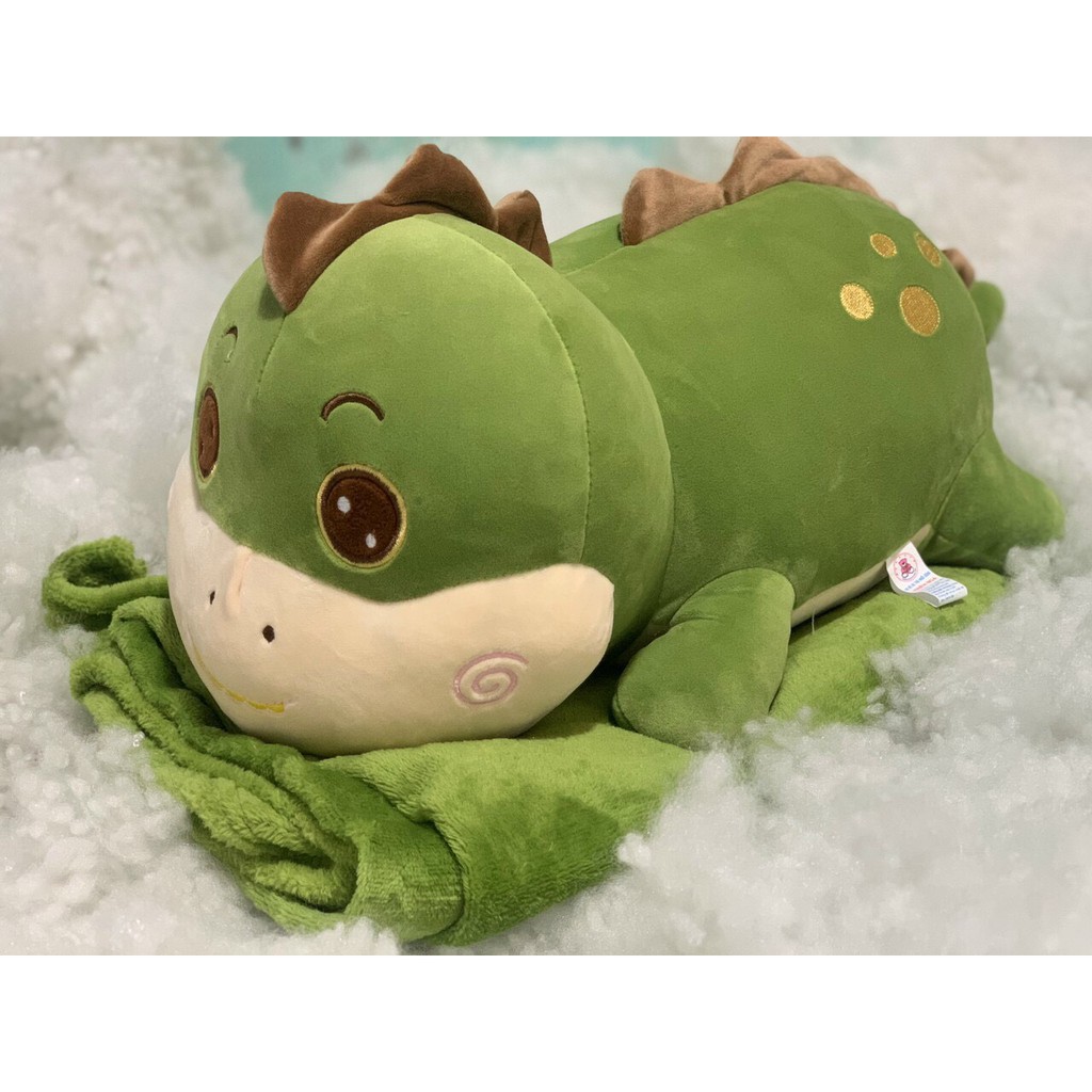 Bộ mền gối văn phòng 2in1 Khủng long xanh