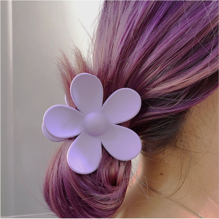 Kẹp Tóc Nhựa Hình Hoa Màu Kẹo Ngọt Dễ Thương