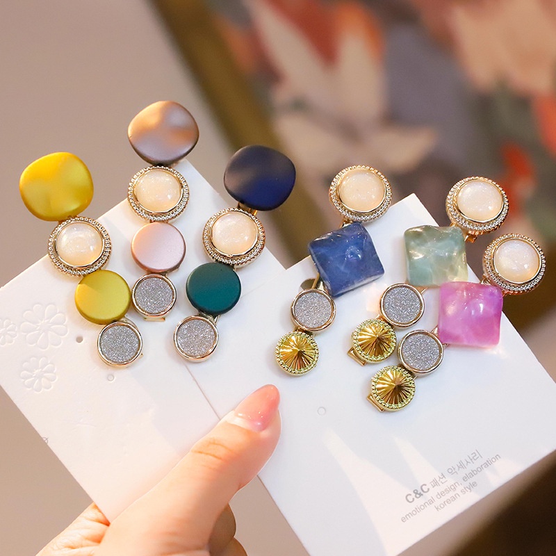 Kẹp Tóc Màu Sắc Đơn Giản Dễ Thương Phong Cách Harajuku Cổ Điển