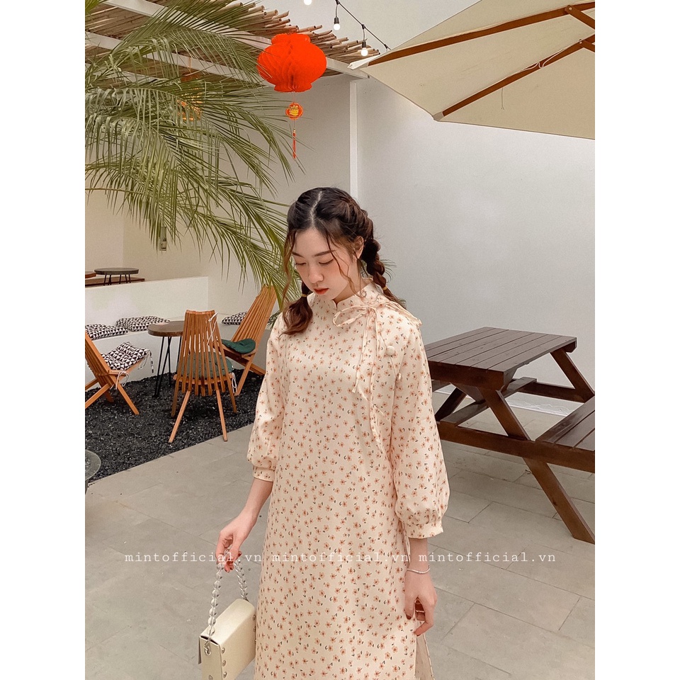 Áo dài Tết madebymint kèm quần lụa