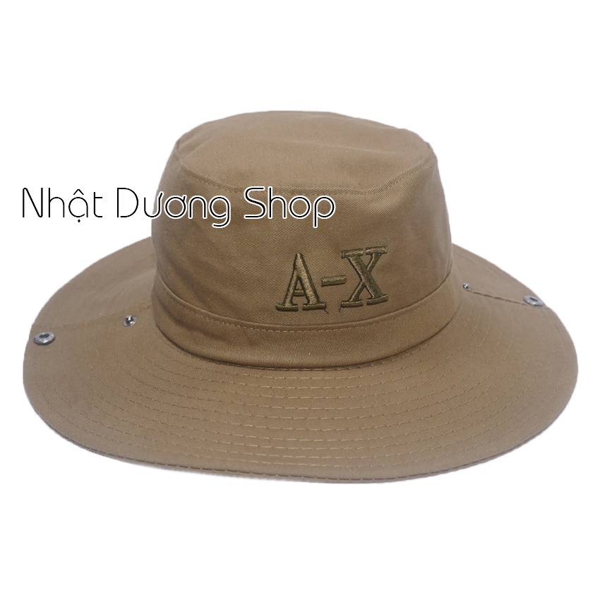 [ Nhiều mẫu ] Nón tai bèo nam vành rộng 8,5 cm thêu chữ A-X kết hợp vải cotton tốt mềm mại