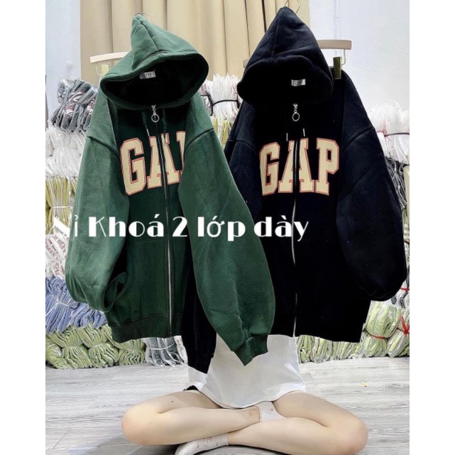 - - ÁO KHOÁC NỈ MŨ 2 LỚP CHỮ GAP - - mẫu hot 2022