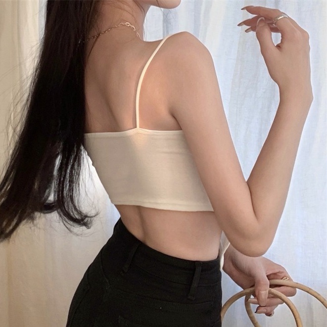 Áo Hai Dây Dệt Kim Màu Trơn Thời Trang Mùa Hè Quyến Rũ Cho Nữ