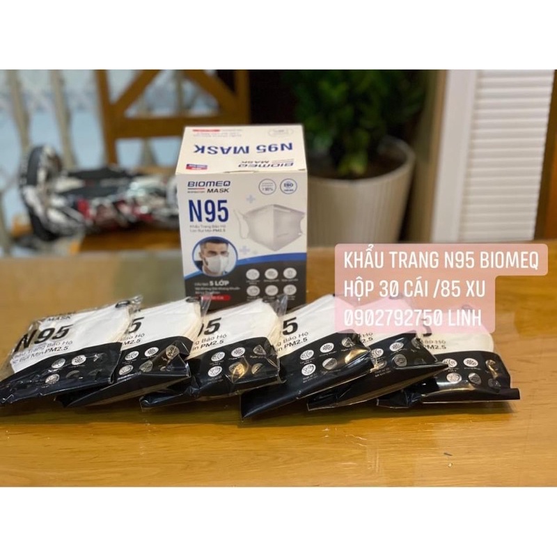 Combo 2 hộp Khẩu trang Biomeq mask N95 5 lớp (hộp 30 cái) sẵn