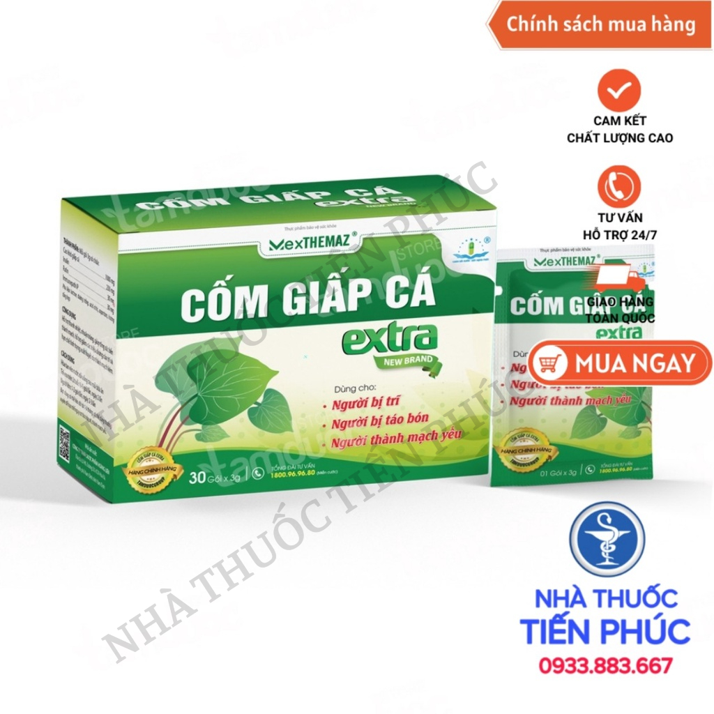 Cốm Giấp Cá Extra New Brand - Dùng Cho Người Bệnh Trĩ, Táo Bón, Thành Mạch Yếu Hộp 30 gói
