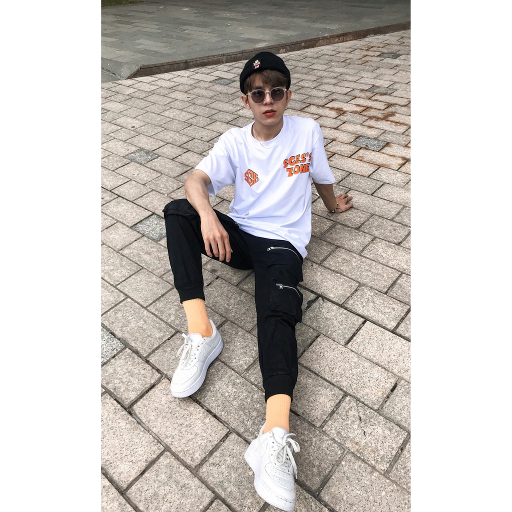 Áo Thun Tay Lỡ Form Rộng Zone SGES Unisex Streetwear Nam Nữ