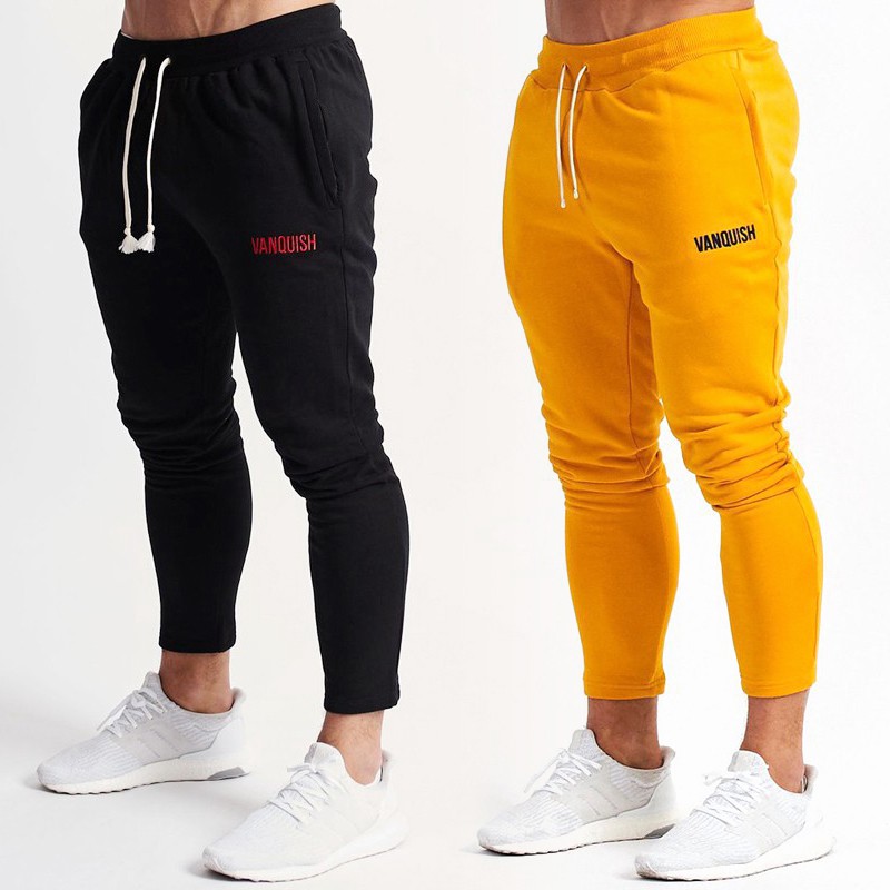VQ Men's Cotton Sports Pants Comfortable Breathable Fitness Jogging Casual Pants