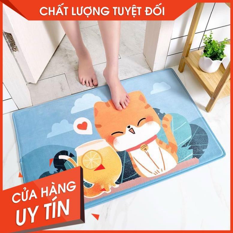 [ SIêu rẻ] Thảm chùi Chân 3D Chống Trơn Trượt Hình Thú Đáng Yêu kích thước 40x60cm