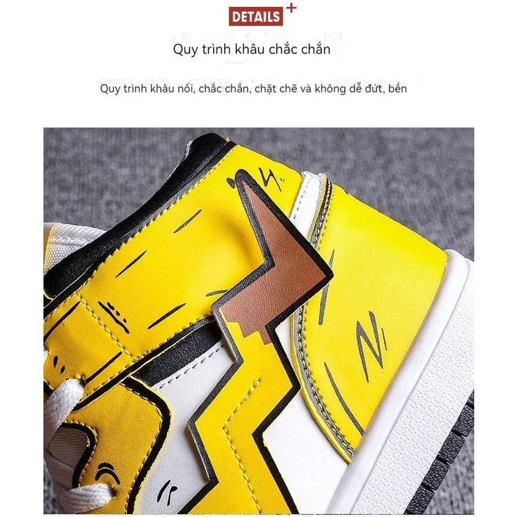 Pokemon Boys Shoes Kids Sneakers Big Kids Shoes High Top Sneakers Pikachu Sneakers Cloth Shoes Schoolgirls Korean Trends Teens All-match Jogging Shoes Fashion Casual Shoes