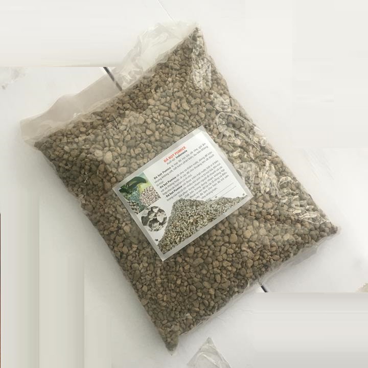 Túi 1kg đá bọt núi lửa Pumice cỡ 0,5mm đến 0,8mm xuất xứ indonesia