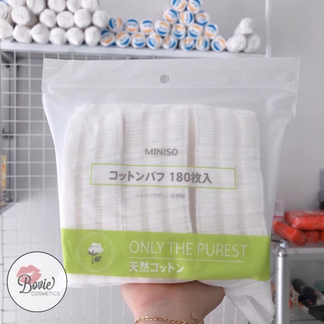 Bông tẩy trang Miniso 180 miếng Nhật Bản